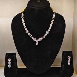 Elegant American Diamond Necklace and Earring Set