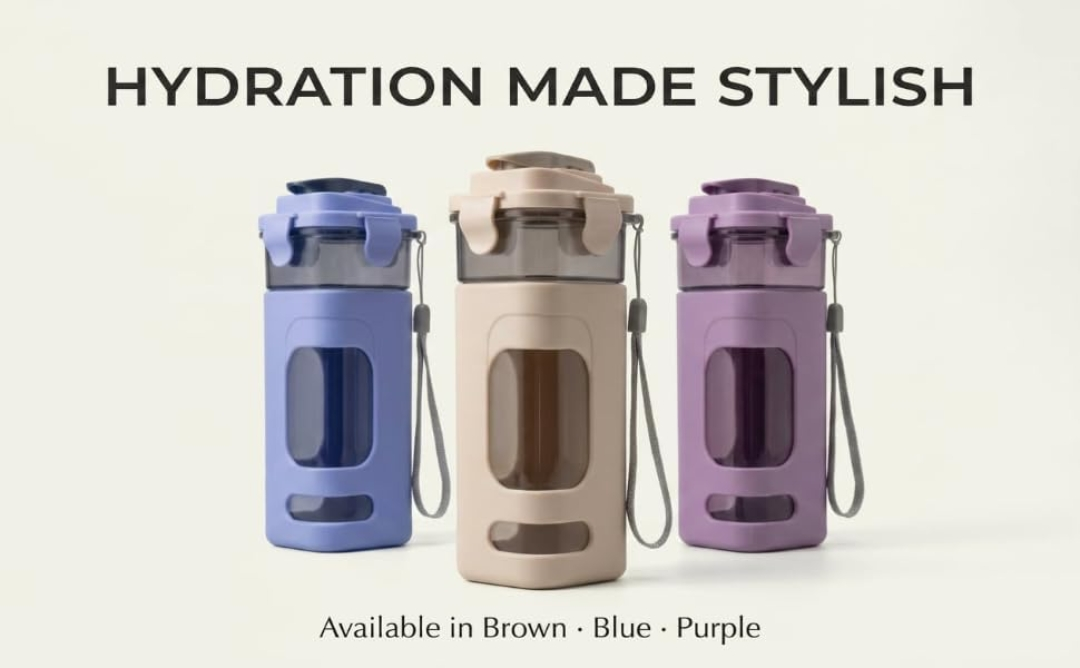 ProRocz India Funbun Leak-Proof Water Bottle, 650ML BPA-Free Portable Sport Bottle with Protective Silicone Sleeve - Image 2